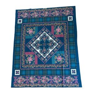 Cheater Quilt Top Patchwork Panel Floral 34 X 44" Plaid Springs Industries